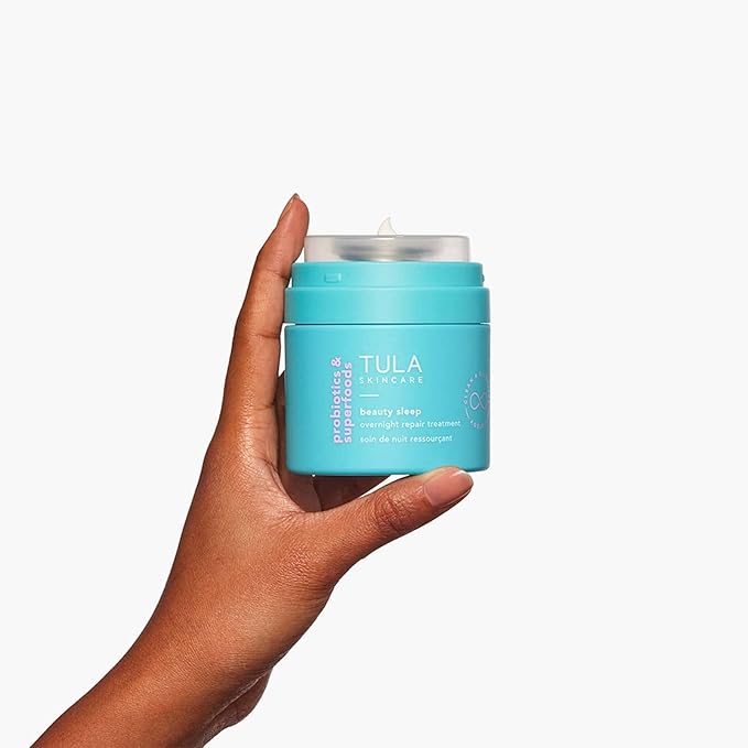 TULA Skin Care Beauty Sleep Overnight Repair Treatment - Anti-Aging, Night Cream, Contains Natural Peptides, AHAs, Retinol, Vitamin C to Reduce the Appearance of Lines and Dull Tone, 1.7 oz.-FemmiqueWomen