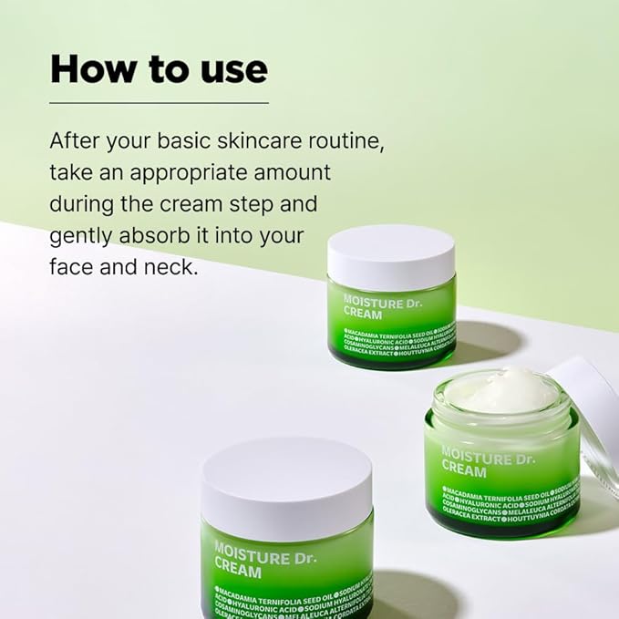 ISOI Moisture Dr. Soothing Cream, Deep Hydration & Barrier Support with Hyaluronic Acid, Lightweight Moisturizer for Sensitive Types, Korean Skin Care (2.37 fl.oz, 70ml)-FemmiqueWomen