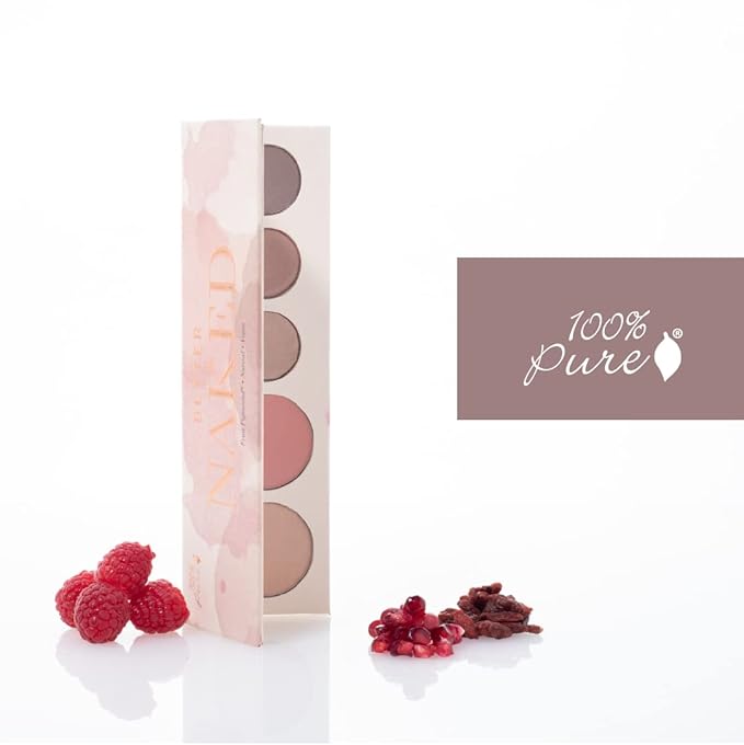100% PURE Pretty Naked Makeup Palette All in One Compact 3 Eyeshadow, Blush, Face Highlighter, Fruit Pigmented Natural Nude, Neutral Looks for All Skin Types - Vegan (Soft, Neutral Tones)-FemmiqueWomen