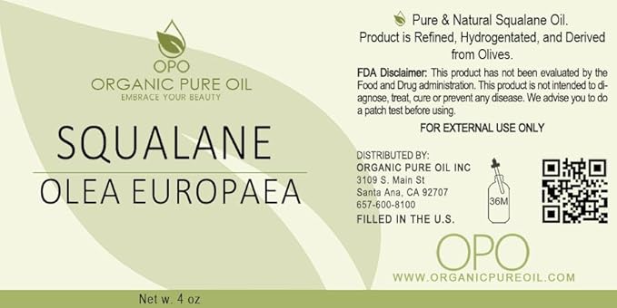 Squalane Oil - Pure, Refined, Plant-Derived, Non-GMO Squalene from Olives - 4 oz Glass & Dropper - Ultra Hydrating Carrier Facial Oil for Face, Skin, Hair, Body, Scalp & More - For All Skin Types-FemmiqueWomen