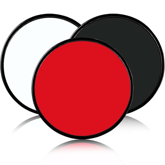 3 Pcs Halloween Face Paint Special Effects Makeup Kit,Water-based Black White Red Face Body Paint,Clown Cosplay SFX Joker Zombie White Makeup Professional Face Painting Kit for Adult-FemmiqueWomen