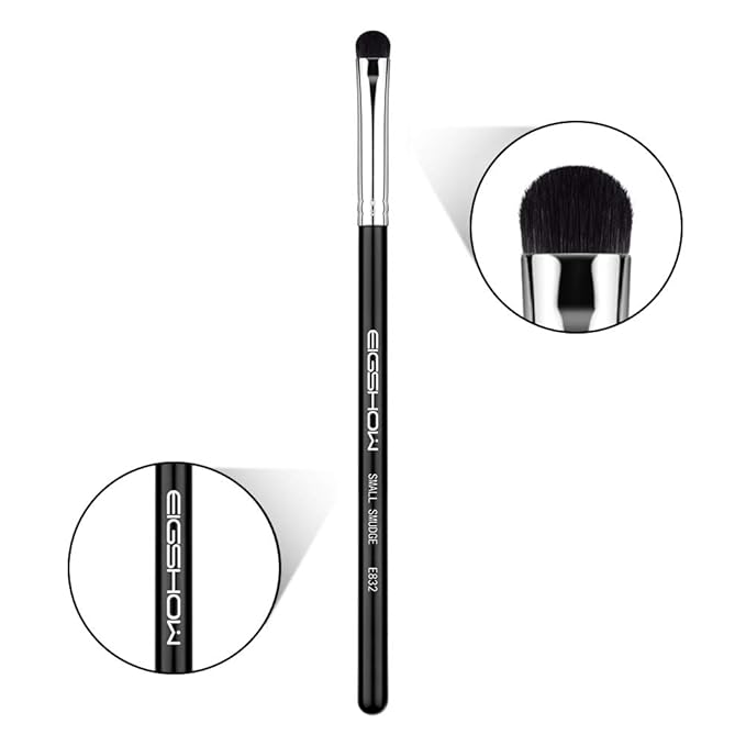 Curved Smudge Eyeshadow Brush, EIGSHOW Small Round Top Blending Eye Shadow with Synthetic Bristles for Smokey Cat Eye Makeup (E832)-FemmiqueWomen