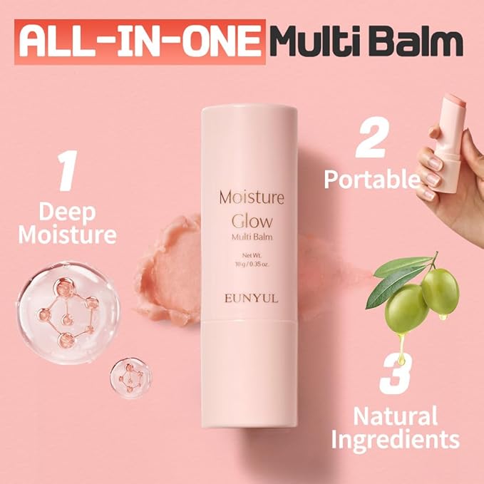EUNYUL Moisture Glow Multi Balm Stick 0.35 Oz. Facial Balm for Hydrating & Nourishing-FemmiqueWomen