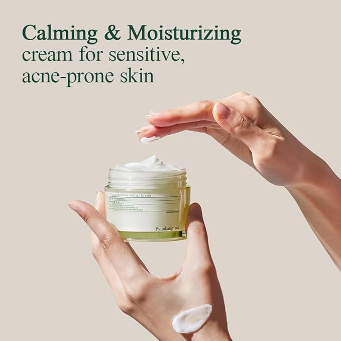 Pyunkang Yul PKY Calming Moisture Barrier Cream Instantly Soothes Sensitive Skin, Hyaluronic Acid & Ceramide for Hydration, Vegan, Korean Skincare (1.69 Fl. Oz, 50ml)-FemmiqueWomen