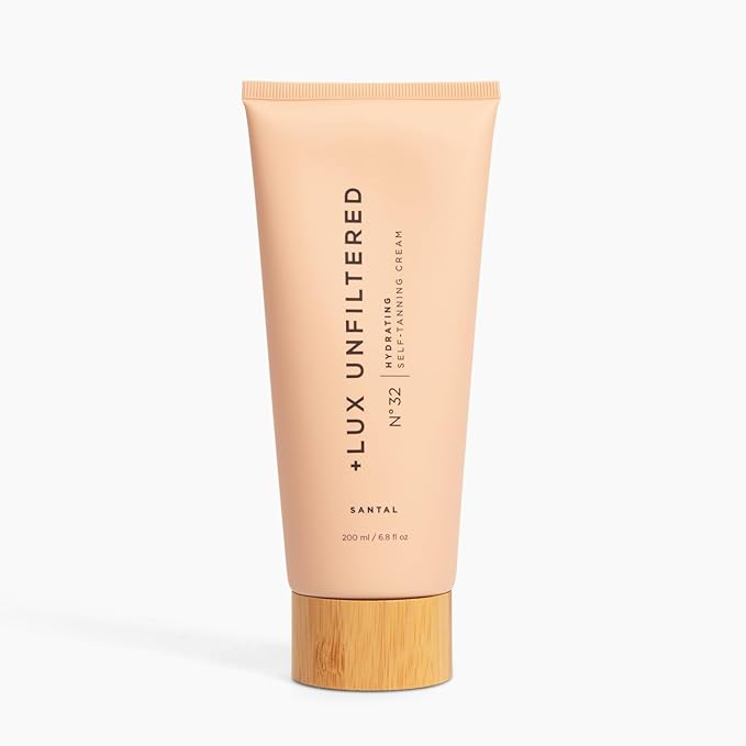 '+ Lux Unfiltered N°32 Gradual Self Tanner, Hydrating Self Tanning Lotion with Shea Butter & Squalane - Non-Sticky, No Transfer, Natural-Looking Tan - Vegan & Cruelty-Free Sunless Tanner - Santal-FemmiqueWomen