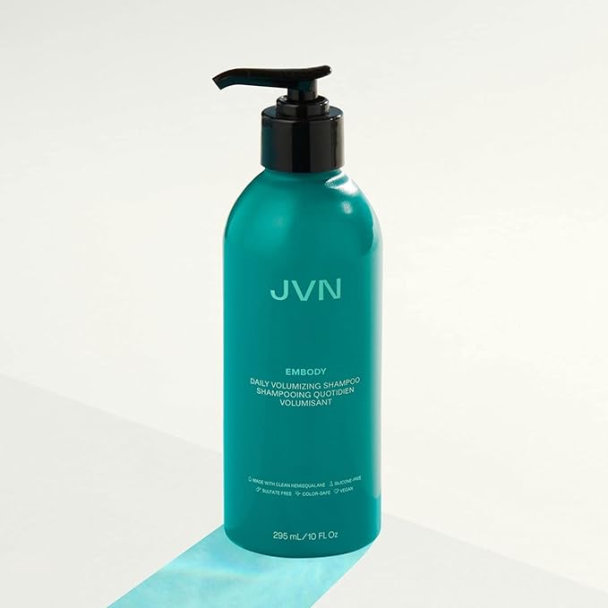 JVN Embody Volumizing Shampoo, Clean, Volume-Boosting Shampoo for All Hair Types, Clarifying, Adds Fullness and Restores Shine, Sulfate-Free, 10 Fluid Ounces-FemmiqueWomen