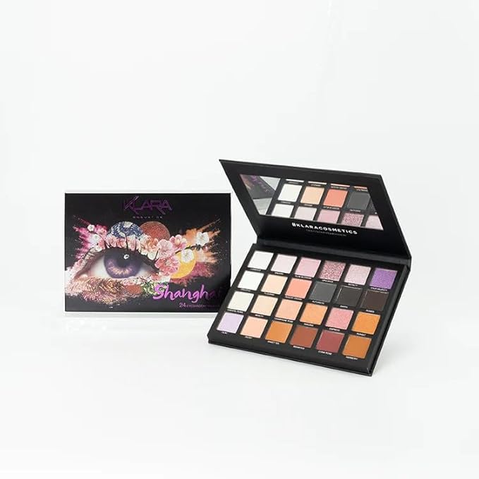 24 Eyeshadow Palette - Festive Vibrant Shimmer Matte Warm Neutral Sparkling Eye shadow Palette (Shanghai)-FemmiqueWomen
