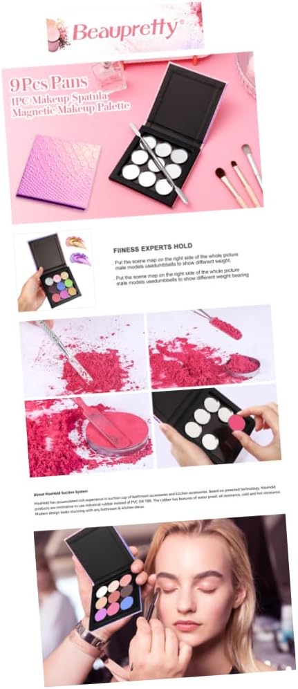 1 Set Empty Makeup Tray Magnetic Makeup Pan Magnetic Palette Empty Cosmetics Palette Empty Eyeshadow Holder Make up Palette Paper Eye Shadow Travel Blush Powder-FemmiqueWomen