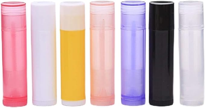 30 Pieces Multicolor Empty Lip Balm Container Tubes Lip Balm Empty Container Clear Tubes with Twist Bottom and Top Cap(Color Random)-FemmiqueWomen