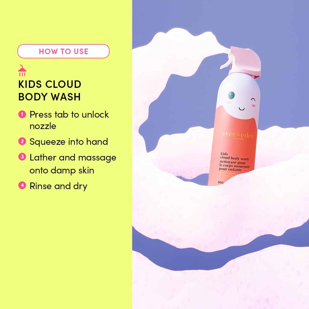 Evereden Kids Cloud Body Wash Duo - Gentle, Nourishing Toddler Body Wash for Delicate Skin, Coconut Splash & Juicy Citrus Scents, Creamy Hydrating Formula, 2 Pack (6.7 fl oz Each)-FemmiqueWomen