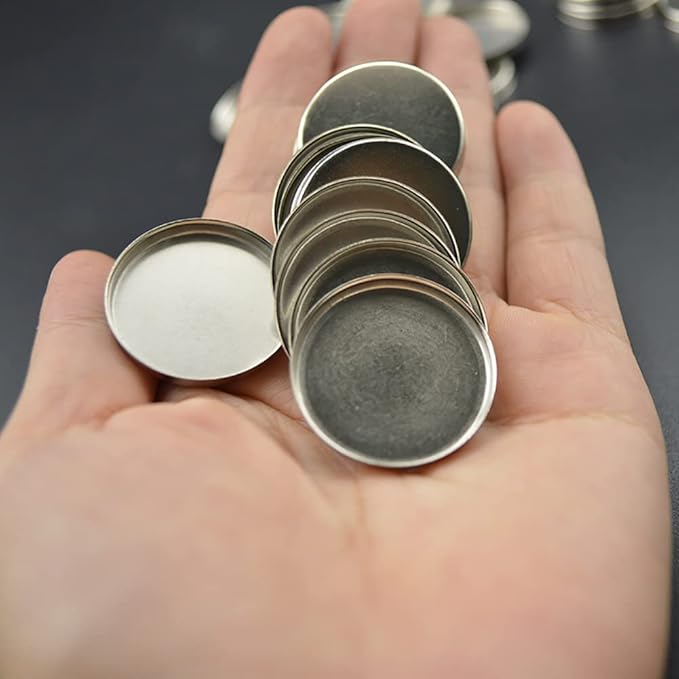 20 Pcs Metal Eyeshadow Pans Round Empty Round Eyeshadow Palette Cosmetic Eyeshadow Tin Reffilable Blush Pans Compact Makeup Tin-FemmiqueWomen