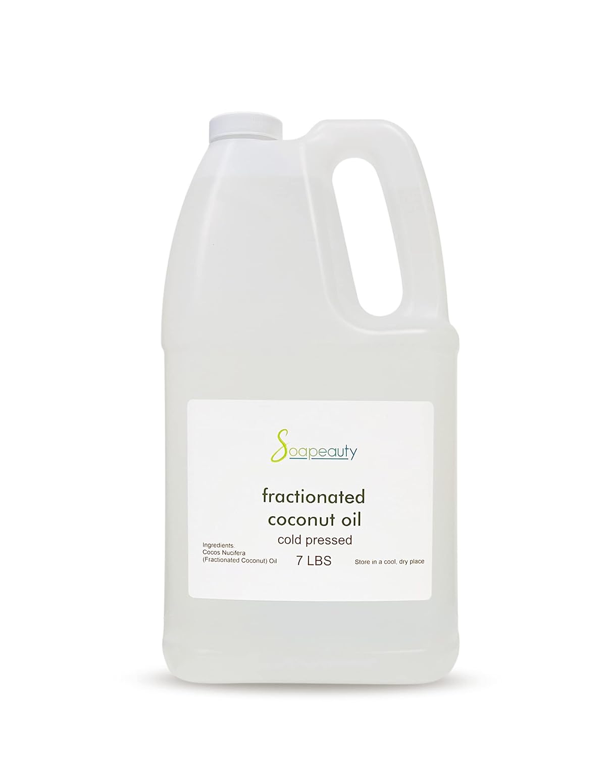 Soapeauty FRACTIONATED COCONUT OIL Cold Pressed Refined | 100% Natural Available in Bulk | Carrier for Essential Oils, Face, Skin, Hair Moisturizer, Soap Making | 7 Lb-FemmiqueWomen