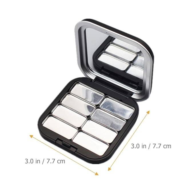 2pcs Empty Magnetic Eyeshadow Palette, Small Makeup Palette Lipstick Compact Containers Cosmetic Sample Storage Cases Magnetic Pallete for Makeup-FemmiqueWomen