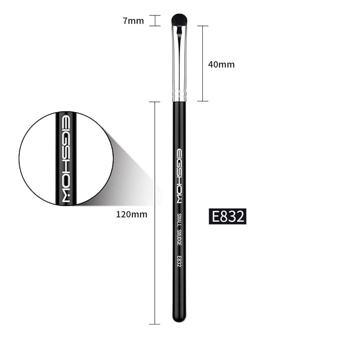 Curved Smudge Eyeshadow Brush, EIGSHOW Small Round Top Blending Eye Shadow with Synthetic Bristles for Smokey Cat Eye Makeup (E832)-FemmiqueWomen