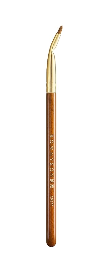 Desert Oak Series Bent Eyeliner Brush - 30° Angled Kolinsky Sable for Sharp Lines & Brows, Luxury Bubinga Handle (CM 177)-FemmiqueWomen