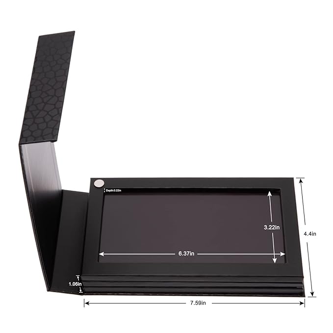 3-Layer Rotation Magnetic Palette 3 in1 Empty Makeup Palette Storage Box for Eyeshadow Lipstick Blush Powder (Black)-FemmiqueWomen