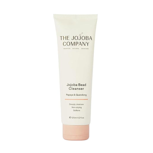The Jojoba Company Bead Cleanser With Papaya & Quandong - Exfoliating & Hydrating Cream Face Wash - Gentle for Sensitive Skin - Pore Cleansing - For All Skin Types - 125ml-FemmiqueWomen