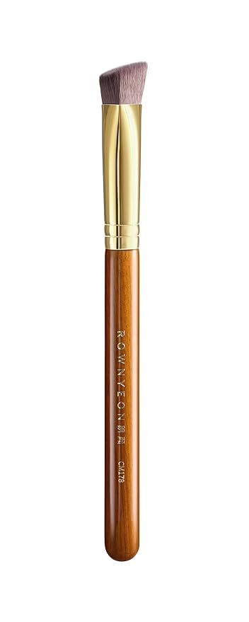 Desert Oak Series Triangular Contour Brush - Angled Synthetic Bristles for Cream/Liquid/Powder, Luxe Bubinga Handle & Brass Ferrule (CM 178)-FemmiqueWomen