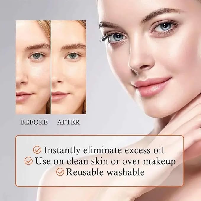 Oil-Absorbing Volcanic Face Roller set with blotting paper and 2PC Replaceable Volcanic Balls,Reusable Portable Oily Skin Control Roller, Instant Results Remove Excess Shine Rolling (White Set)-FemmiqueWomen