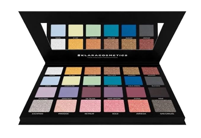 24 Shade Eyeshadow Palette Ibiza glamorous shimmers bold mattes strong pastel tones long lasting full pigment-FemmiqueWomen