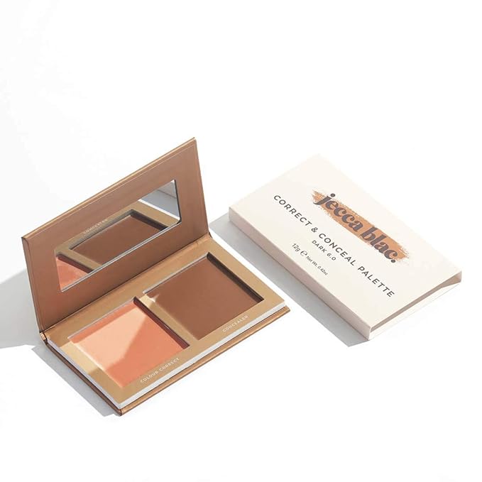 Jecca Blac Correct and Conceal Medium Coverage Palette, Lightweight Long Lasting Formula, Medium To Full Coverage, Gender Neutral and LGBTIQA+ Inclusive Make Up, Dark 6.0, 12g-FemmiqueWomen