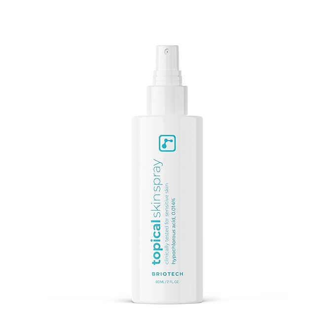 BRIOTECH Topical Skin Spray, Hypochlorous Acid Spray for Sensitive Skin, HOCl Facial Mist, Full Body Support Against Irritation, Calm Redness, Soothe Foot & Scalp, 2 oz Travel Size-FemmiqueWomen