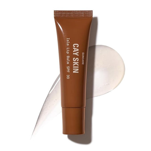 Cay Skin Isle Lip Balm SPF 30 – High Shine, Hydrating + Sheer Lip Gloss in Vanilla Brown Sugar Flavor – Formulated with Natural Ingredients for All Skin Tones – Clear-FemmiqueWomen