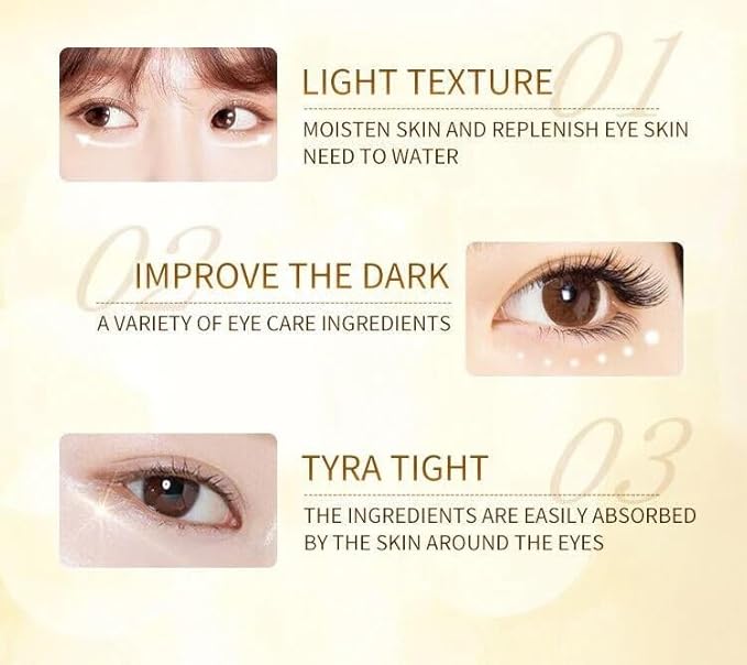 24K Gold Eye Cream For Deep Hydrating, Anti-Aging Gold Eye Cream For Dark Circles And Puffiness,Moisturizing Lightenex Gold Cream Lifting Eye SENANA (1 PACK)-FemmiqueWomen