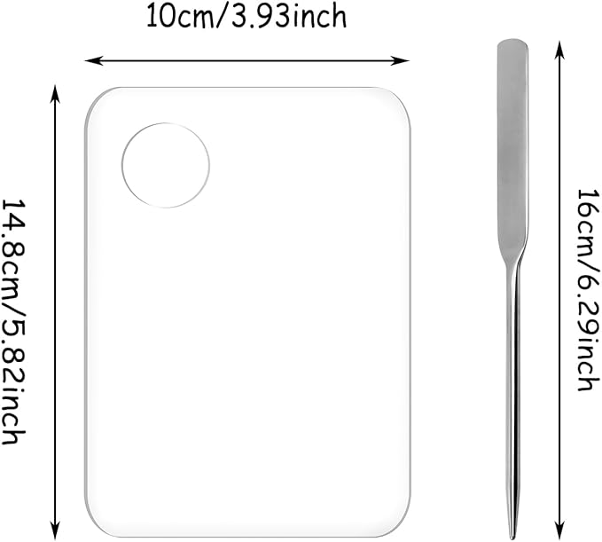 1set Plastic Makeup Mixing Palette and Spatula Cosmetic Palette Foundation Palette For Nail Art Eye Shadow Lipsticks Mixing Makeup Tools Makeup Applicator Kit (3.94x5.83inch)-FemmiqueWomen