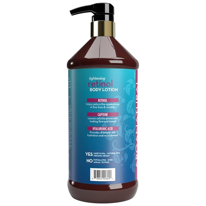 Arganatural Retinol Body Lotion with Vitamin E & Collagen – Skin Firming, Skin tightening, and Anti-Aging Cream. All in One Body Lotion for Women.-FemmiqueWomen