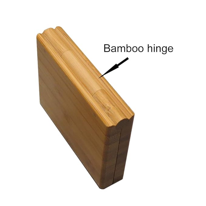 1 Piece Bamboo Empty Eye Shadow Case Box Double Grid Tinplate Palette Pans Bamboo Eyeshadow Case Magnetic Eyeshadow Palette Cosmetics Organizer Container with Makeup Brush for Eye Shadow Blush Powder-FemmiqueWomen