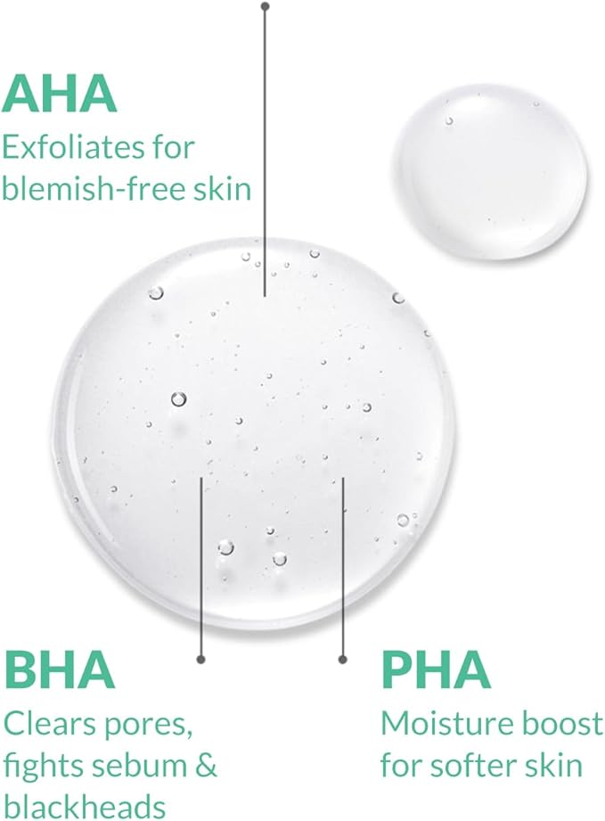 AHA BHA PHA Purifying Refresh Toner - Skin Trouble Eraser, Immediate Exfoliation & Sebum Removal - Contains Niacinamide for Breakouts - Removes Blocked Sebum & Dead Skin Cells, 6.76 f l. oz-FemmiqueWomen