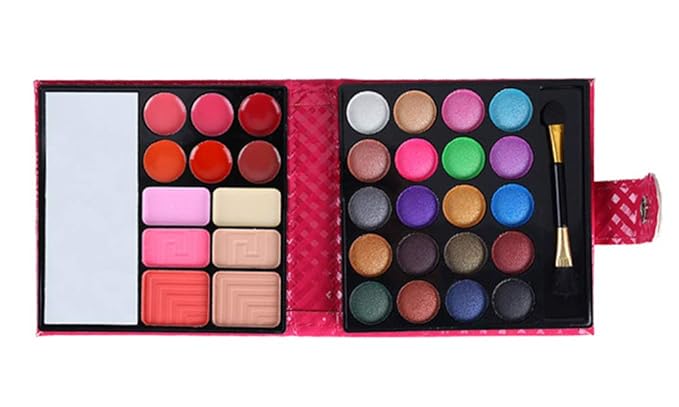 32 Colors Eyeshadow Palette Makeup Contouring Kit Combination with Lipgloss, Blusher and Concealer #1 - Perfect for Professional and Daily Use-FemmiqueWomen
