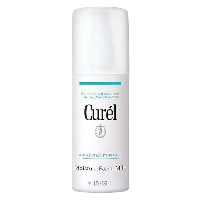 Curel Japanese Skin Care Moisture Facial Milk Moisturizer, Daily Face Lotion for Dry Sensitive Skin, pH Balanced, Unscented Advanced Ceramide Care Face Cream without Drying Alcohols, 4 oz-FemmiqueWomen