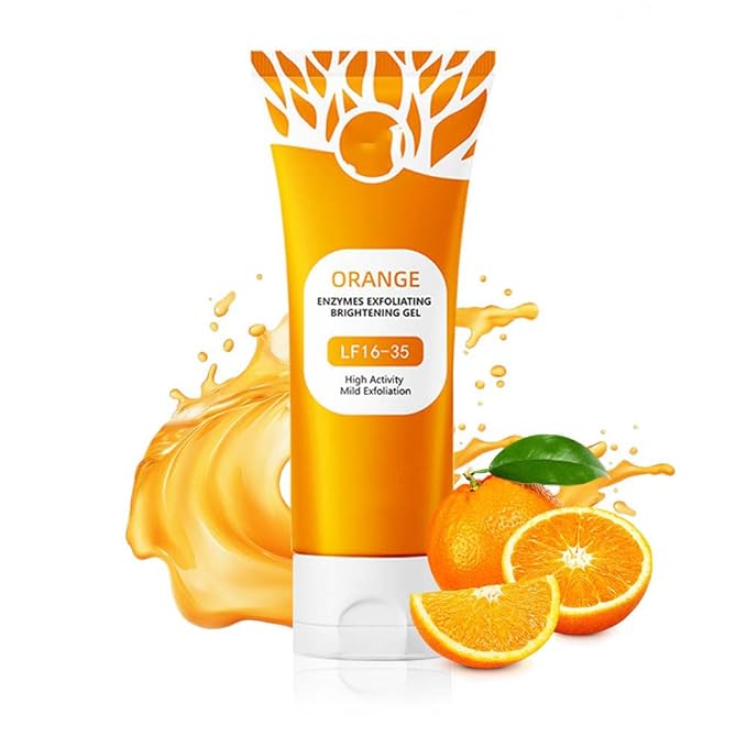 2025 New Orange Exfoliating Gel for Face and Body, Oranges Enzymes Exfoliating Gels Remove Blackheads Moisturize Skin, Upgrade Exfoliatings Cleansing Gel Scrub Clean Pores (Orange, One Size)-FemmiqueWomen