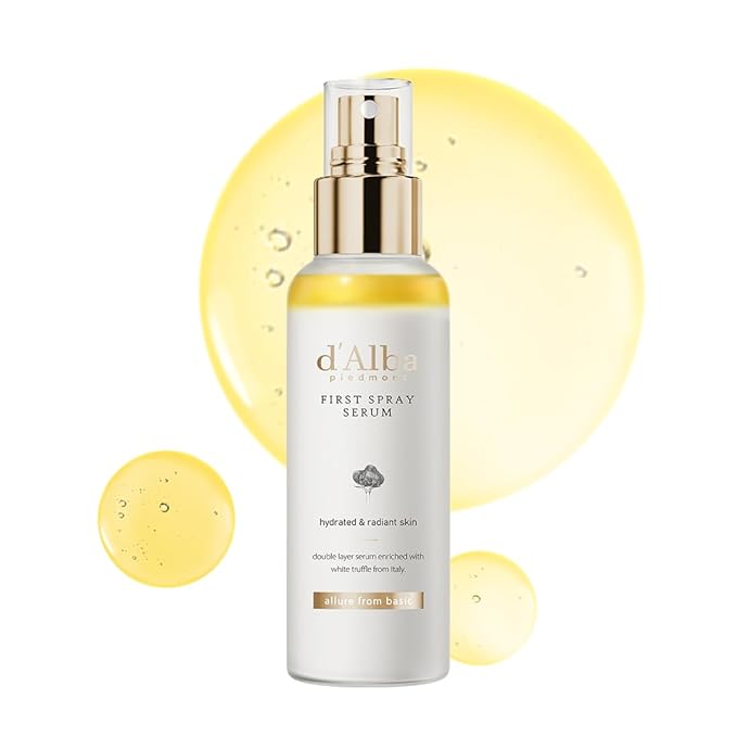 d'alba Piedmont Italian White Truffle First Spray Serum, Vegan Skin Care, Light-weight Face Moisturizer, Glow Serum for Radiant Skin, Non Comedogenic, All In One Mist, Korean Skin Care (3.38 fl oz.)-FemmiqueWomen