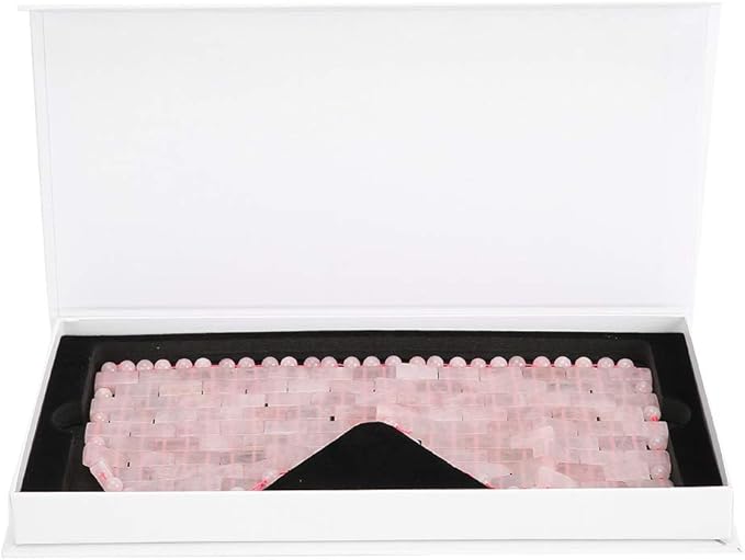 Jade Eye Mask,Jade Stone Cooling Mask,Jade Stones Anti-Aging Cooling Sleeping Eye Mask,Cold Eye Massager Eye Covers for Relief Eye Fatigue(Rose Quartz)-FemmiqueWomen