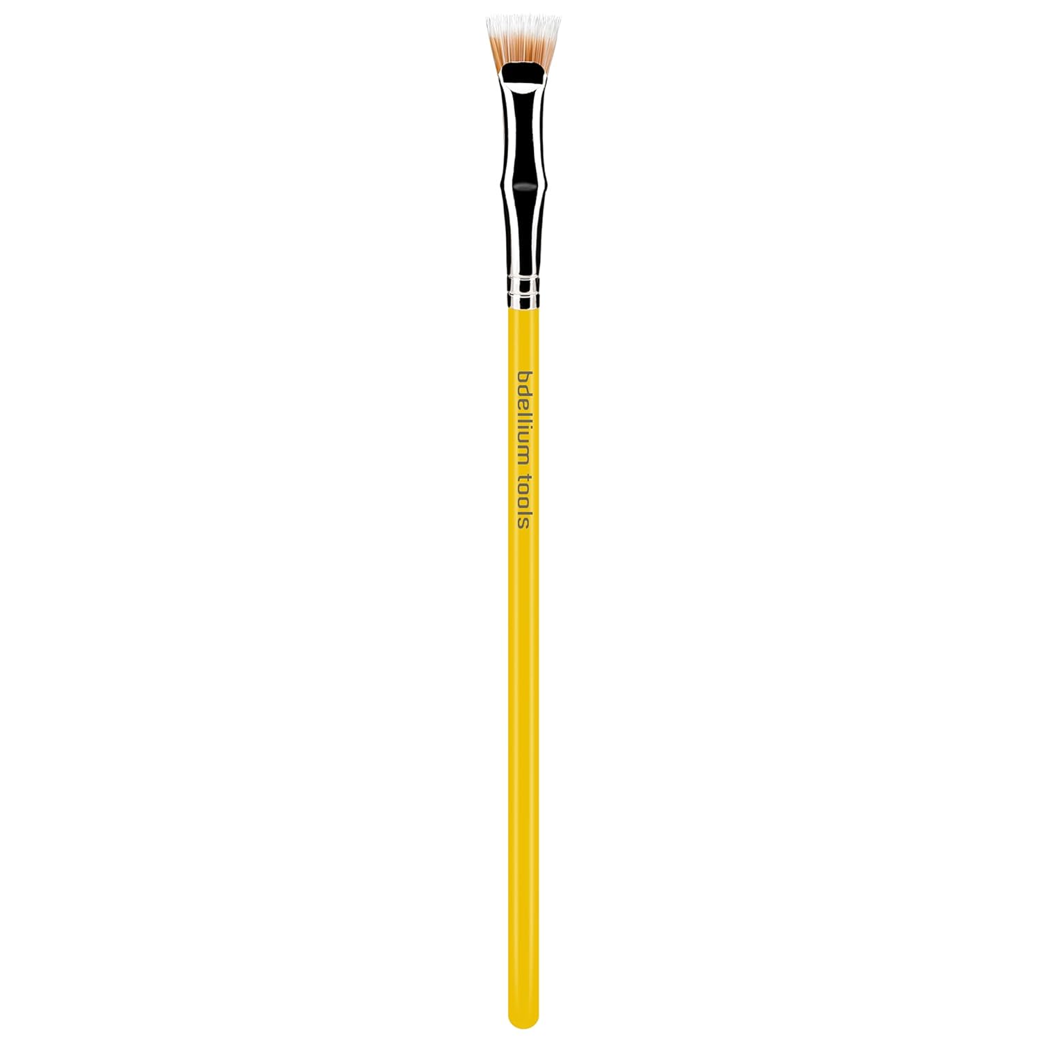 Bdellium Tools Professional Makeup Brush - Studio Series 729 Duo Fiber Bent Mascara Fan - With Soft Synthetic Fibers, For Applying Mascara (Yellow, 1pc)-FemmiqueWomen