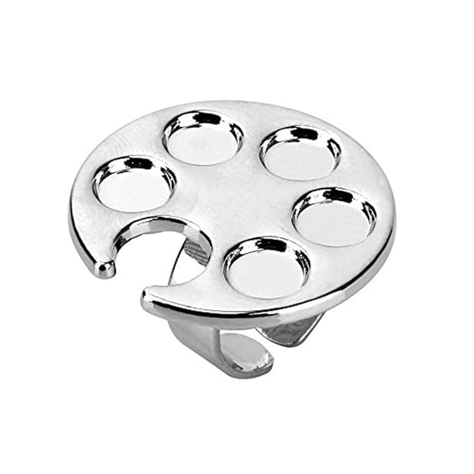 2 Pieces Mini Nail Art Polish Holder Nail Art Palette Rings Nail Palette Finger Rings-FemmiqueWomen