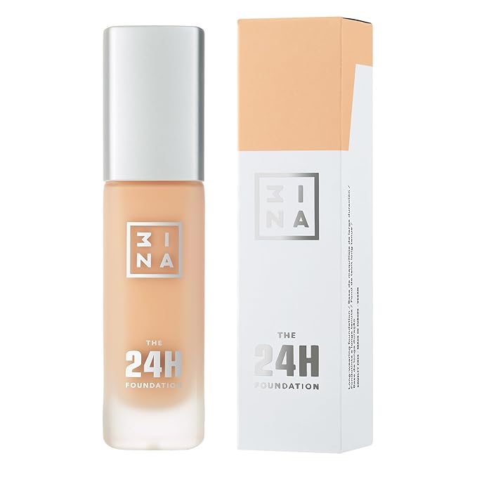 3INA The 24H Foundation 627-24H Long-Wearing Formula - Medium To High Buildable Coverage - Smooth Matte Finish - Expanded Shade Selection - Waterproof, Cruelty Free, Vegan Makeup - 1.01 Oz-FemmiqueWomen