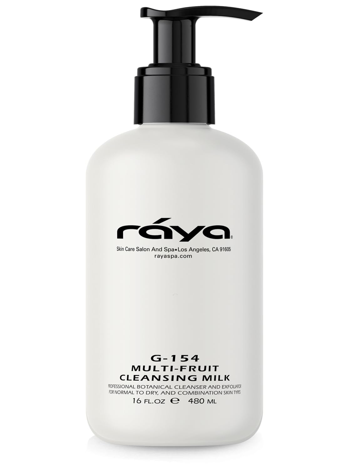 Raya Multi-Fruit Facial Cleansing Milk with AHA and BHA 16 oz (G-154) | Exfoliating Soap-Free Cleanser and Make-Up Remover for Dry and Combo Skin | Made with Multi-Fruit Alpha and Beta Hydroxy Acids-FemmiqueWomen