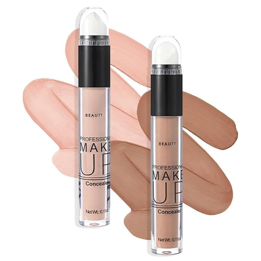 2 Pack Liquid Foundation Cream for Face Makeup,Durable Full Coverage Matte Concealer Make Up,Oil Control & Waterproof Base Primer -0.35+0.35 Fl.Oz (03+04#)-FemmiqueWomen