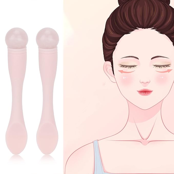 2pcs Eye Cream Applicator Stick,Jadestone Eye Massage Sticks Silicone Scoop Tool For Eye Anti Wrinkle Reduce Puffiness Fatigue Relief()-FemmiqueWomen