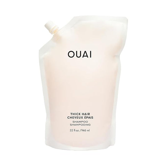 OUAI Thick Shampoo Refill - Moisturizing Shampoo with Keratin, Marshmallow Root, Shea Butter & Avocado Oil for Thick Hair - Strengthens & Hydrates - Paraben, Phthalate & Sulfate Free (32 Fl Oz)-FemmiqueWomen