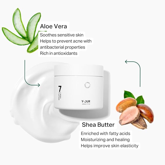 Y’OUR Moisturizing Body Lotion: Daily Hydrating Moisturizer for Dry, Cracked Skin; Vegan, Natural & Organic Skincare with Shea Butter, Aloe Vera, Jojoba Oil & Vitamin E. Made in USA for Women & Men-FemmiqueWomen