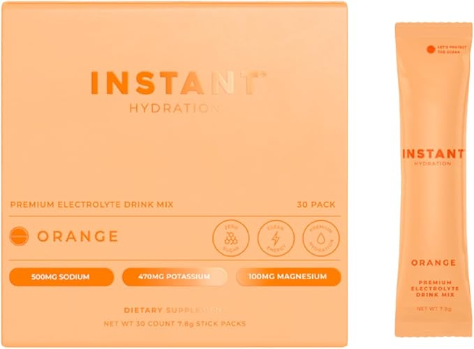 Instant Hydration Electrolytes Powder Packets - Citrus Orange Drink Mix - Zero Sugar - Keto, Vegan, Gluten-Free, Non-GMO - Boost Recovery, Brain Health, Muscle & Tissue Support- 30 Sticks-FemmiqueWomen