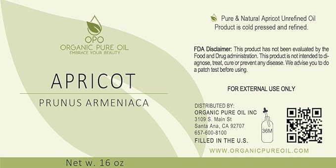 Apricot Kernel Oil - 100% Pure, Organic, Cold Pressed, Unrefined, Raw - Bitter Scent, Therapetutic Premium Grade A Kernal - Perfect for Massage, Skin, Hair & Body Care 16 OZ Quart Bulk-FemmiqueWomen