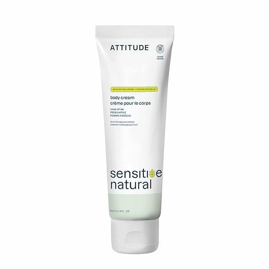 ATTITUDE Body Cream for Sensitive Skin with Oat, EWG Verified, Dermatologically Tested, Vegan, Avocado Oil, 8 Fl Oz-FemmiqueWomen