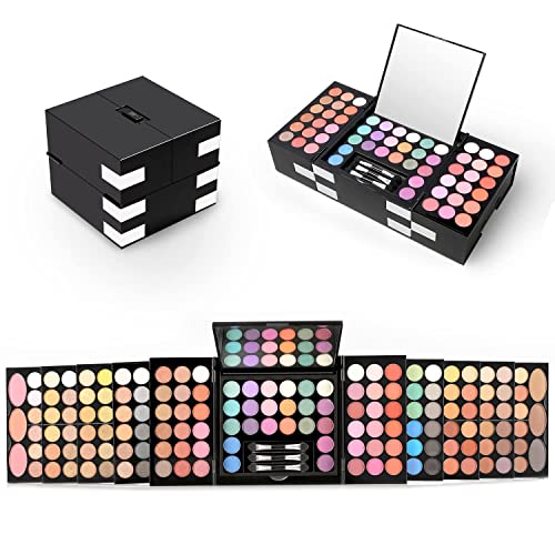 148 Colors Hotrose Cosmetic Make up Palette Set Kit with Eyeshadow Lip Colors & More,All-in-One High Pigment Powder Pallet Kit with Mirror, Applicators-FemmiqueWomen