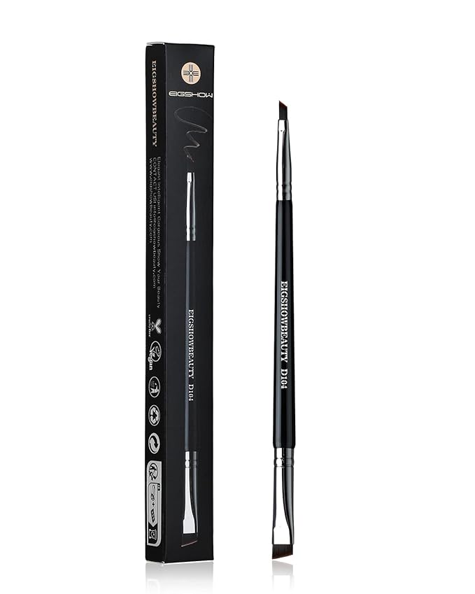 Eyebrow Brush & Eyeliner Brush, EigshowBeauty Double-Ended BrushesOne Brush For 2 Uses - Black (D104)-FemmiqueWomen